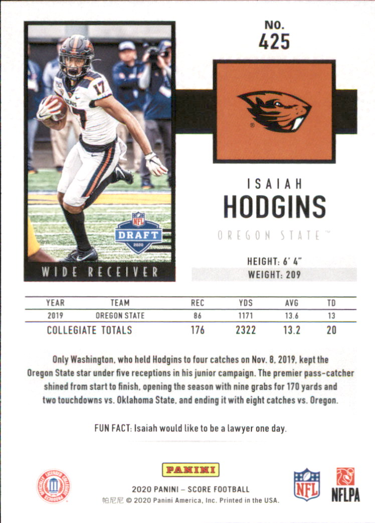 A8213- 2020 Score Football Cards 266-440 +Rookies -You Pick- 15+ FREE US SHIP - Picture 261 of 283