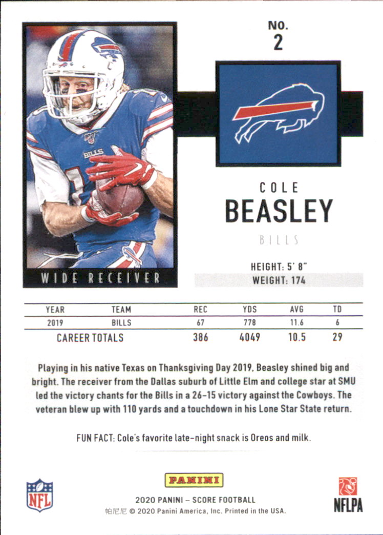 2020 Score Football Card Pick (Base) 1-250