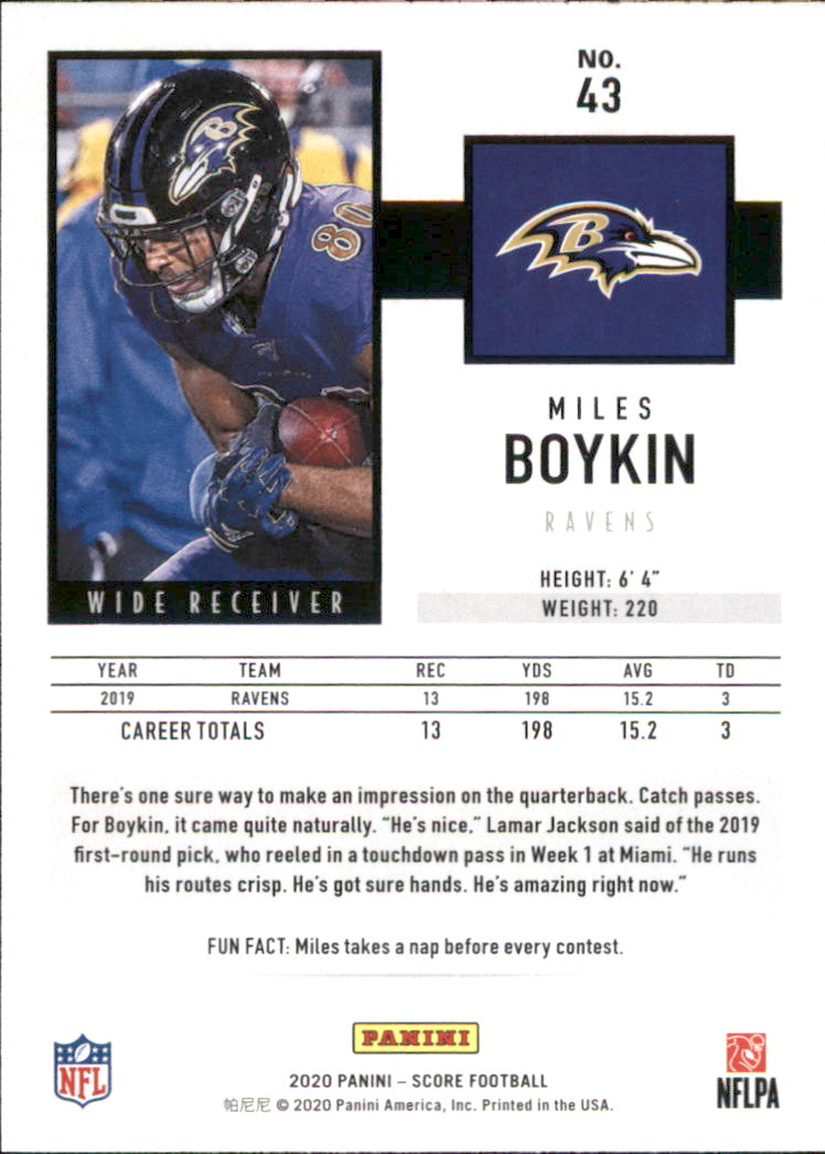 2020 Score Football Card Pick (Base) 1-250