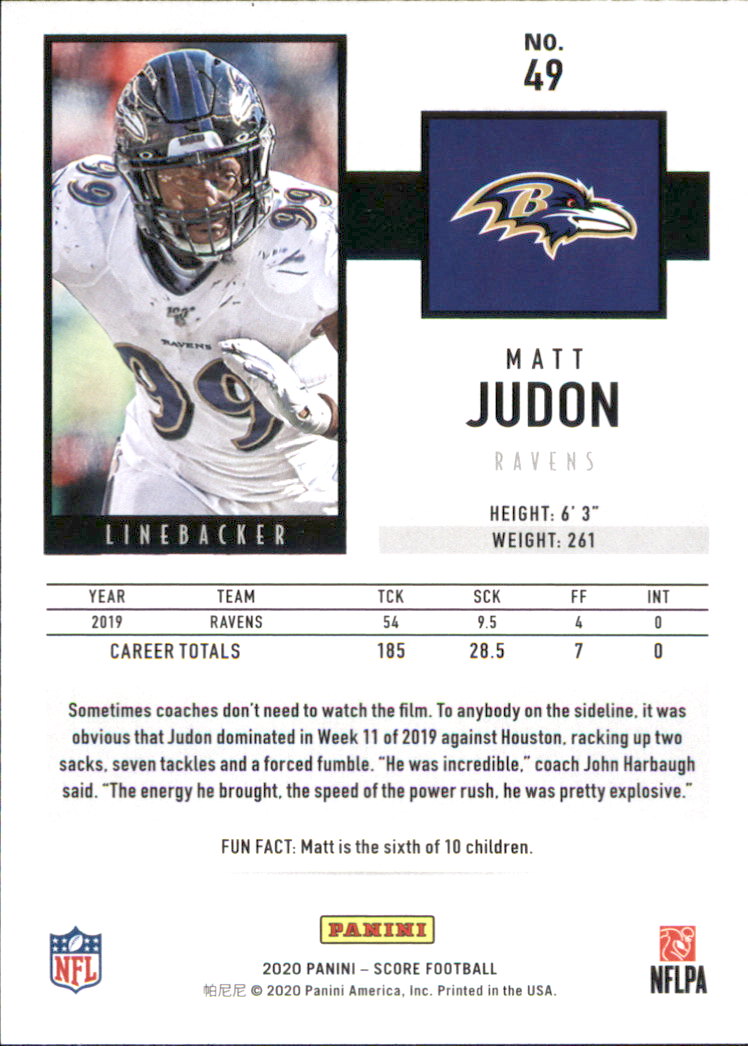 2020 Score Football Card Pick (Base) 1-250