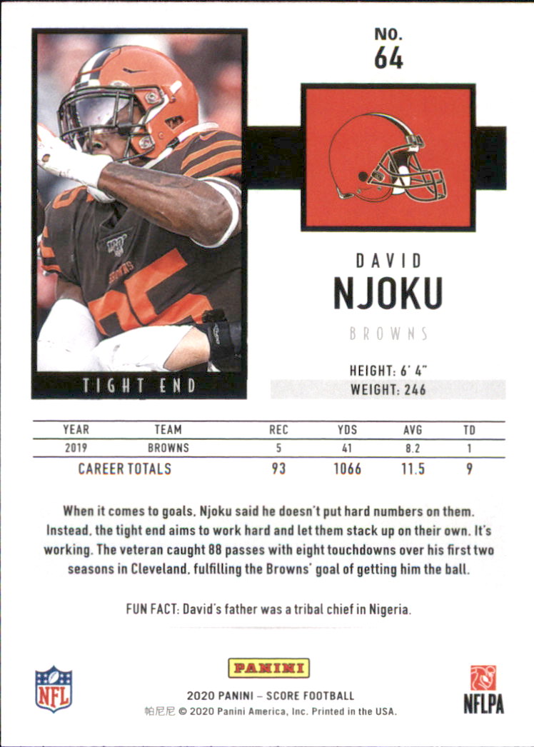 2020 Score Football Card Pick (Base) 1-250