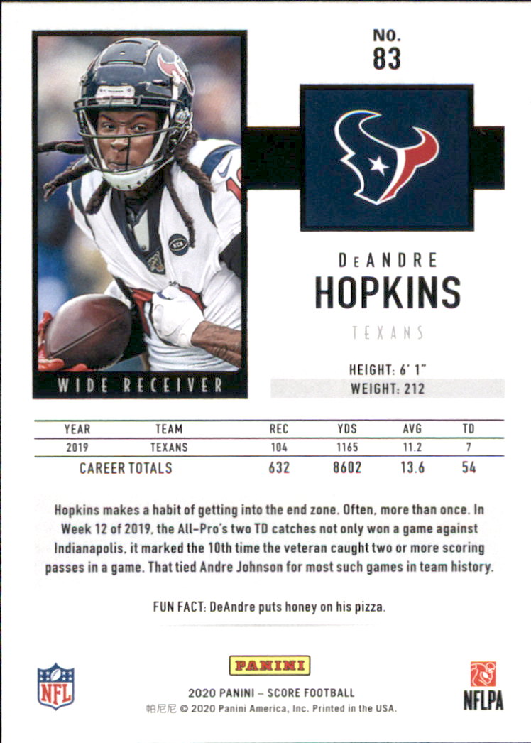 2020 Score Football Card Pick (Base) 1-250