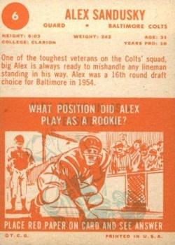 1963 Topps #6 Alex Sandusky back image