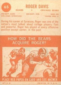 1963 Topps #65 Roger Davis RC back image