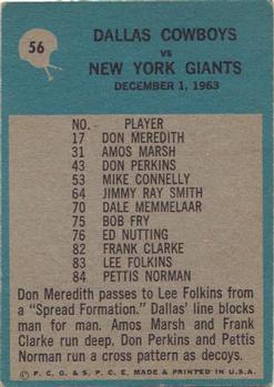 1964 Philadelphia #56 Cowboys Play/T.Landry back image