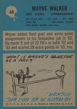 1964 Philadelphia #68 Wayne Walker RC back image