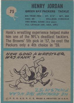 1964 Philadelphia #75 Hank Jordan back image