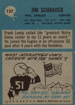 1964 Philadelphia #137 Jim Schrader back image
