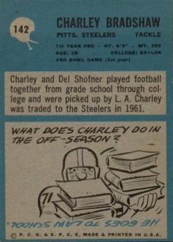 1964 Philadelphia #142 Charley Bradshaw RC back image