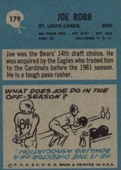 1964 Philadelphia #179 Joe Robb RC back image