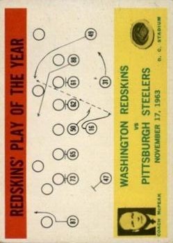 1964 Philadelphia #196 Washington Redskins Play