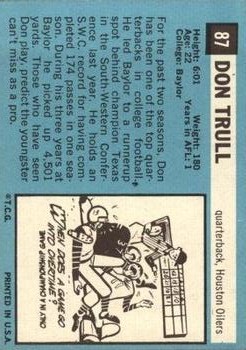 1964 Topps #87 Don Trull RC back image