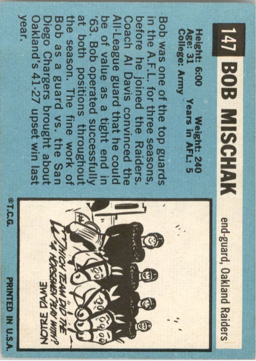 1964 Topps #147 Bob Mischak SP back image