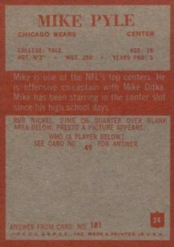 1965 Philadelphia #24 Mike Pyle back image