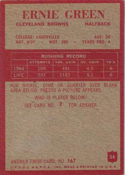1965 Philadelphia #34 Ernie Green back image