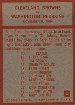1965 Philadelphia #42 Cleveland Browns back image