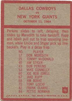1965 Philadelphia #56 Cowboys Play/T.Landry back image
