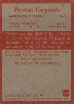 1965 Philadelphia #185 Preston Carpenter back image
