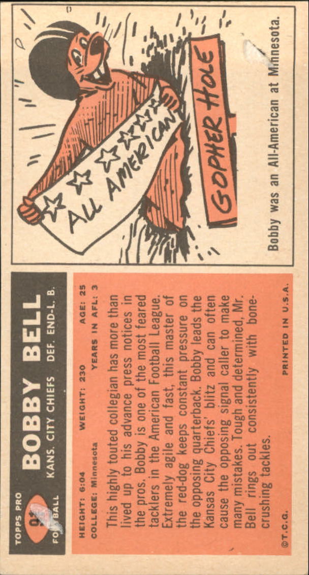 1965 Topps #91 Bobby Bell SP back image