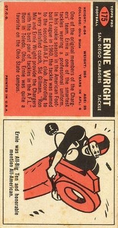 1965 Topps #175 Ernie Wright SP back image