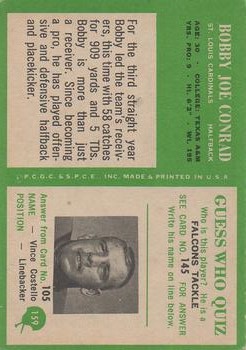 1966 Philadelphia #159 Bobby Joe Conrad back image