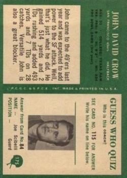 1966 Philadelphia #175 John David Crow back image