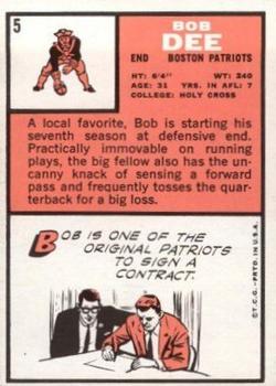 1966 Topps #5 Bob Dee back image