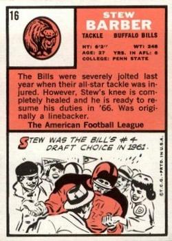 1966 Topps #16 Stew Barber back image