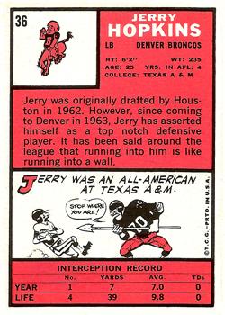 1966 Topps #36 Jerry Hopkins back image
