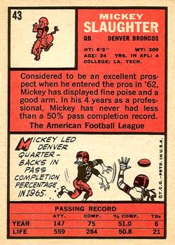 1966 Topps #43 Mickey Slaughter back image