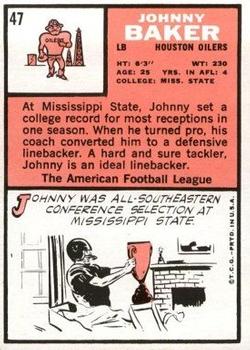 1966 Topps #47 Johnny Baker back image