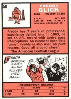 1966 Topps #56 Freddy Glick back image