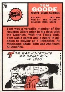 1966 Topps #78 Tom Goode back image