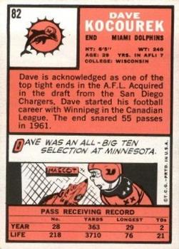 1966 Topps #82 Dave Kocourek back image