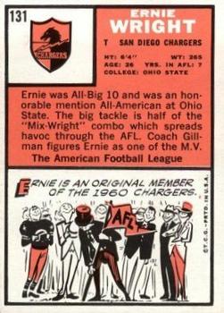 1966 Topps #131 Ernie Wright back image