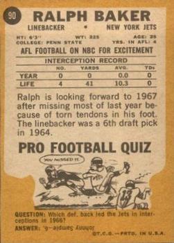 1967 Topps #90 Ralph Baker back image