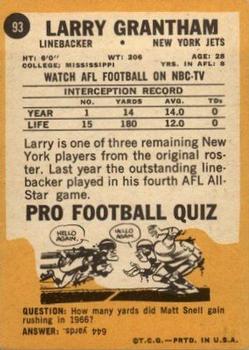 1967 Topps #93 Larry Grantham back image