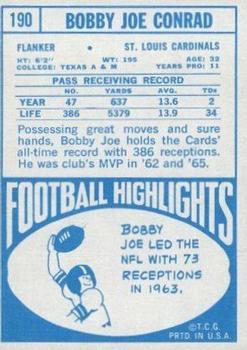 1968 Topps #190 Bobby Joe Conrad back image