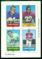 1969 Topps Four-in-One Inserts #10 Larry Bowie/Willis Crenshaw/Tommy Davis/Paul Flatley