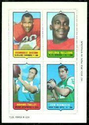 1969 Topps Four-in-One Inserts #15 Hewritt Dixon/Goldie Sellers/Joe Namath/Howard Twilley