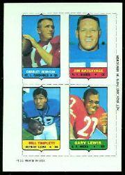 1969 Topps Four-in-One Inserts #27 Charley Johnson (red)/Jim Katcavage/Gary Lewis/Bill Triplett/(white)