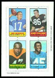 1969 Topps Four-in-One Inserts #38 Don Meredith/Gary Collins/Homer Jones/Marv Woodson