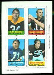 1969 Topps Four-in-One Inserts #49 Andy Russell/Randy Johnson/Bob Matheson/Alex Karras
