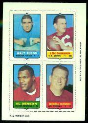1969 Topps Four-in-One Inserts #56 Walt Suggs/Len Dawson/Sherrill Headrick/Al Denson