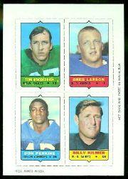 1969 Topps 4-in-1 Football Card - Grady Alderman, Jerry Smith