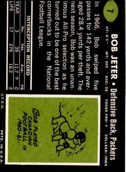 1969 Topps #7 Bob Jeter back image
