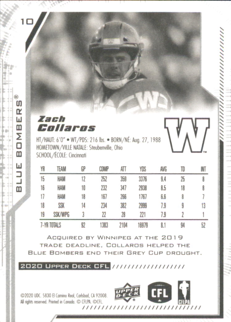 B6609- 2020 Upper Deck CFL Football Card #s 1-200 -You Pick- 15+ FREE US SHIP - Picture 15 of 165