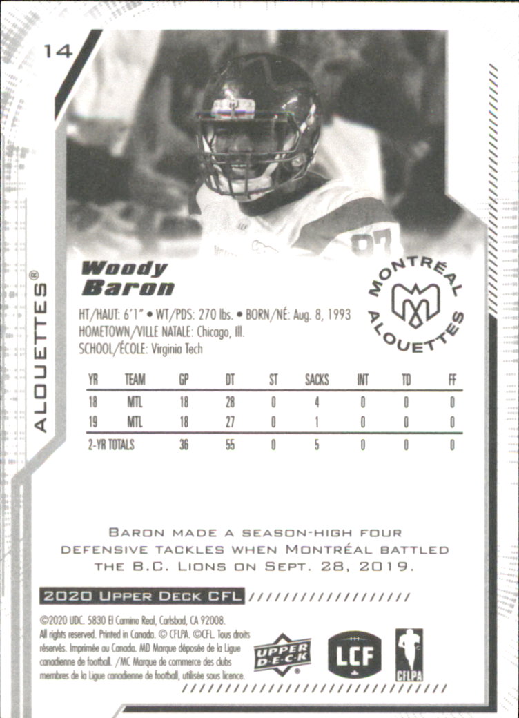 B6609- 2020 Upper Deck CFL Football Card #s 1-200 -You Pick- 15+ FREE US SHIP - Picture 17 of 165