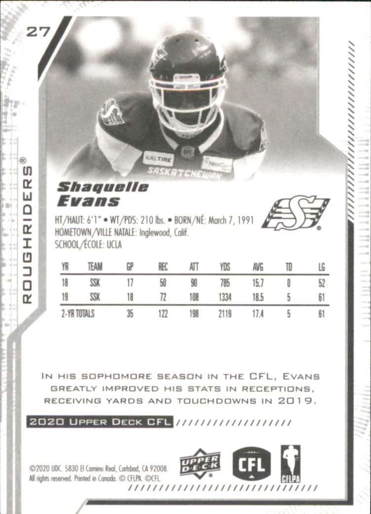 B6609- 2020 Upper Deck CFL Football Card #s 1-200 -You Pick- 15+ FREE US SHIP - Picture 27 of 165