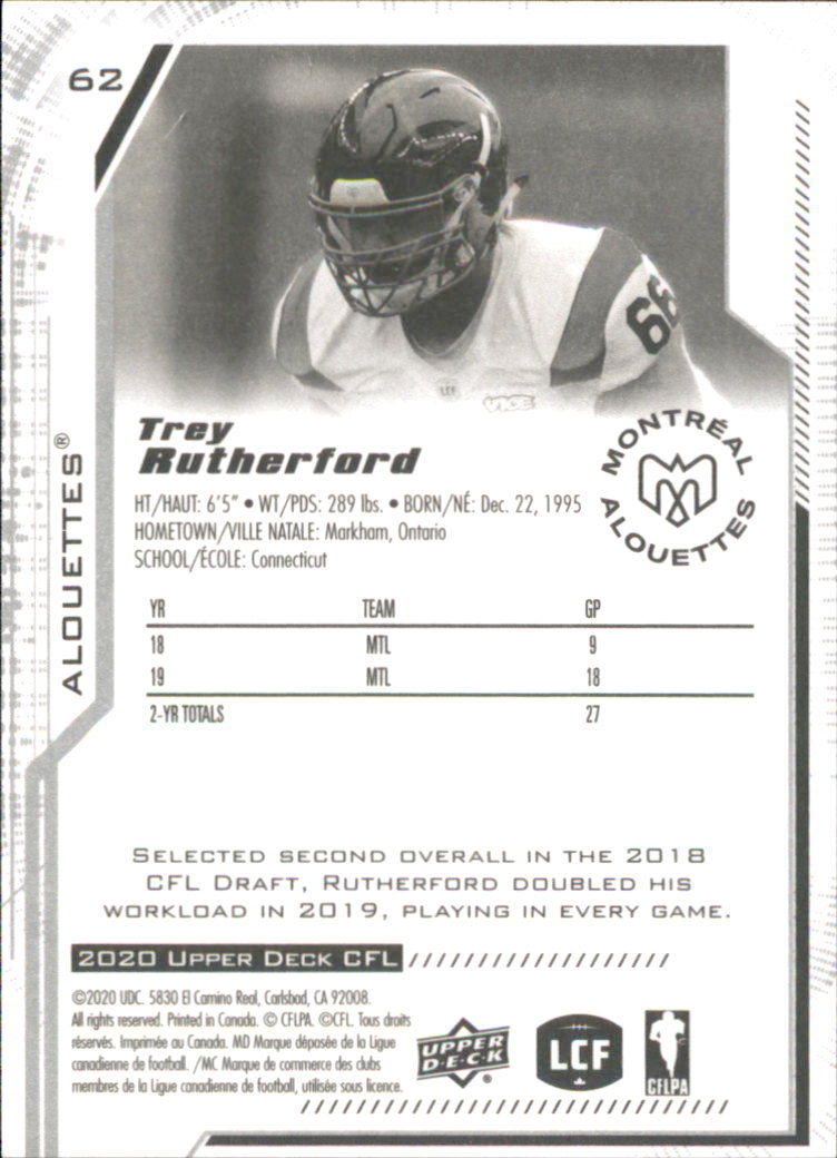 B6609- 2020 Upper Deck CFL Football Card #s 1-200 -You Pick- 15+ FREE US SHIP - Picture 45 of 165